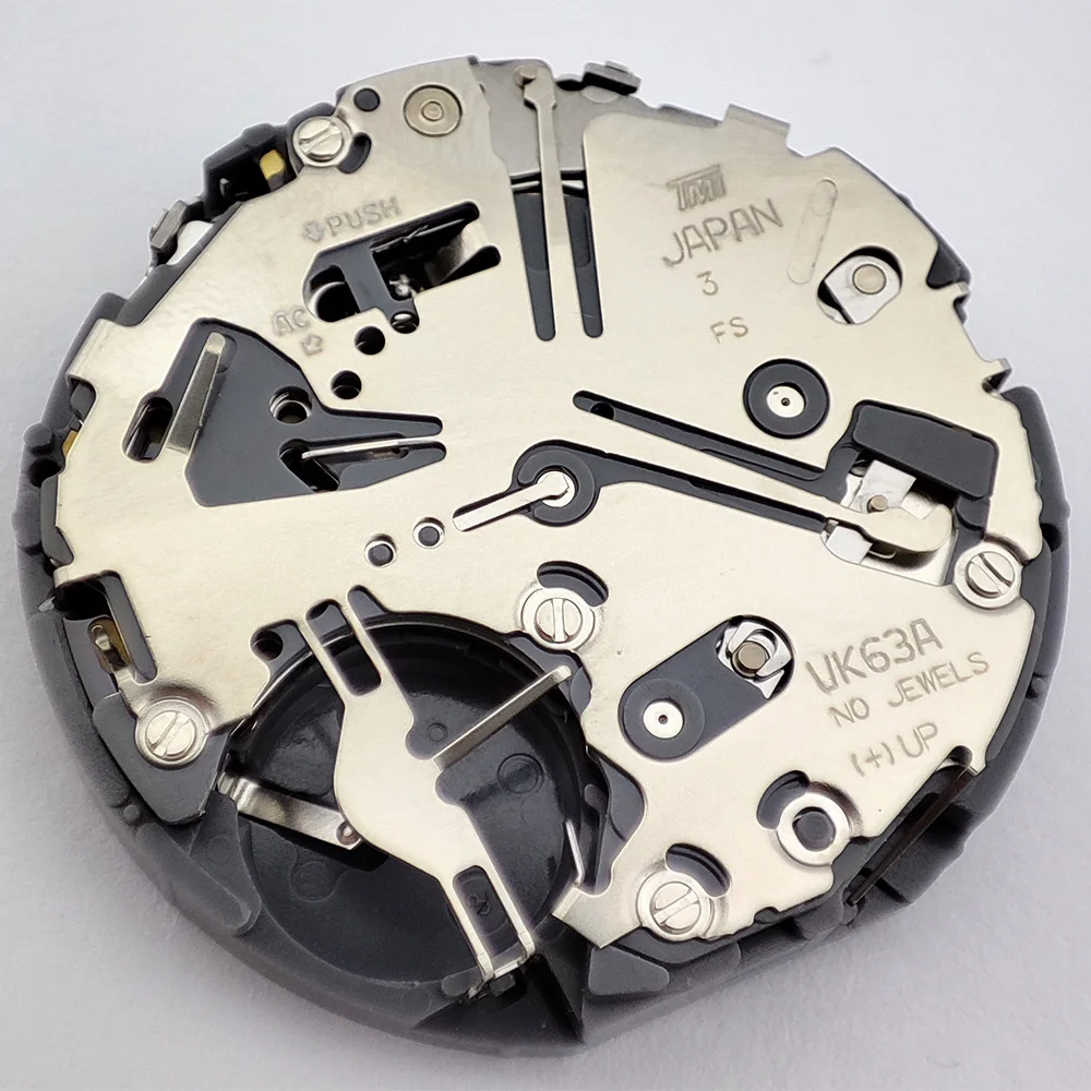 VK63A Movement Quartz Watch Date Chronograph Watch Movement For VK Series VK63/VK63A Watch Black Single Calend At 6 O'clock Date