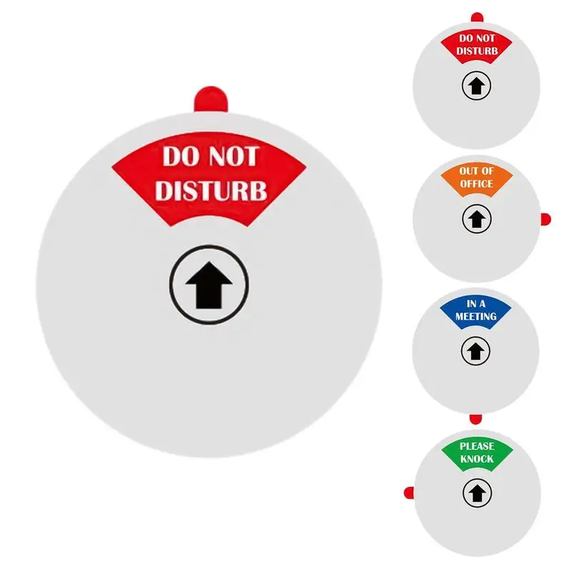 Do Not Disturb Door Hanger Sign Changeable Acrylic Privacy Sign Wheel with 4 States 5in Busy Sign Please Knock Sign Meeting Sign