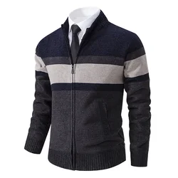 CASUMANL 2024 Elegante Golfkleding Mannen Trui Jas Gebreid Slim Fit Zip Up Warm Gestreept Nieuw in Jassen Heren Designer Kleding