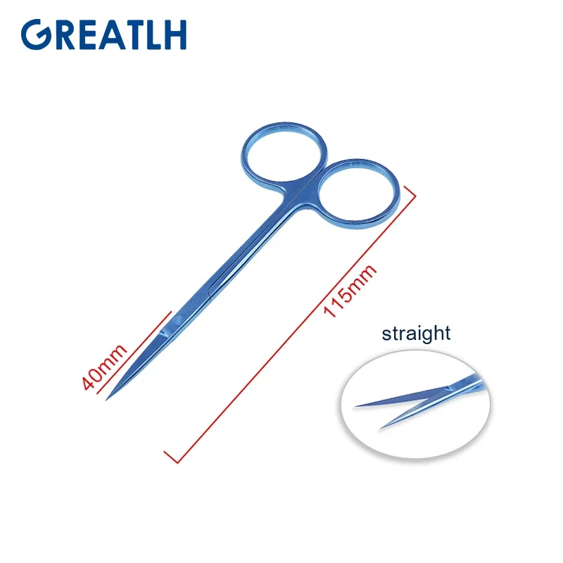 GREATLH 11.5cm Straight Curved Eye Scissors Ophthalmic Sucture Scissors Eye Surgical Instruments