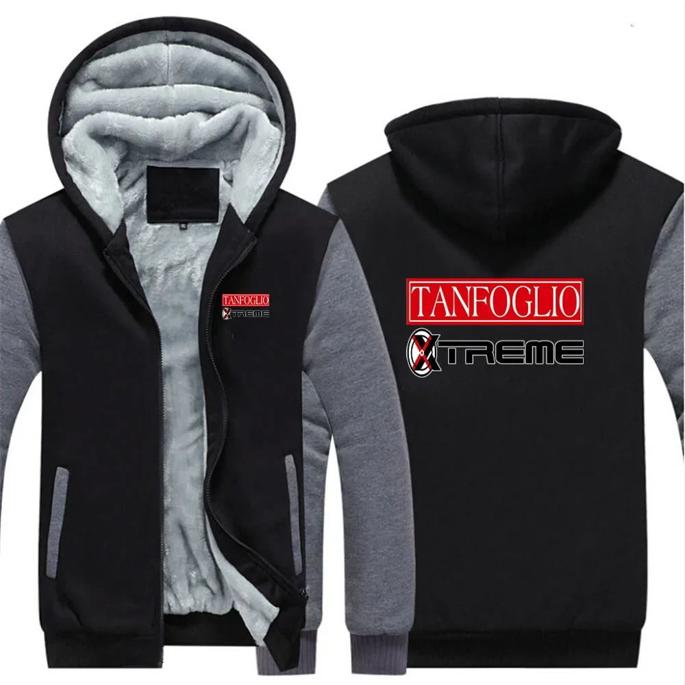 2024 New Men Tanfoglio Autumn and Winter Thick Warm Fleece Zipper Comfortable Hoodies Daily Sportwear Casual Sweatshirts Tops