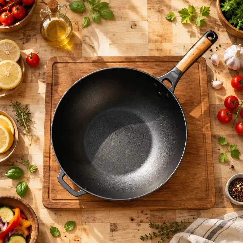 High Temperature Resistant Durable Wok for Cooking Non Stick Frying Pan Kitchen Cookware Heavy Duty Stir Fry Skillet