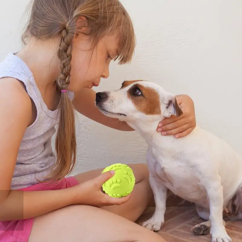 Pelota de juguete chirriante para masticar para perros, pelota para masticar, juguete de látex indestructible para exteriores, juguetes para perros