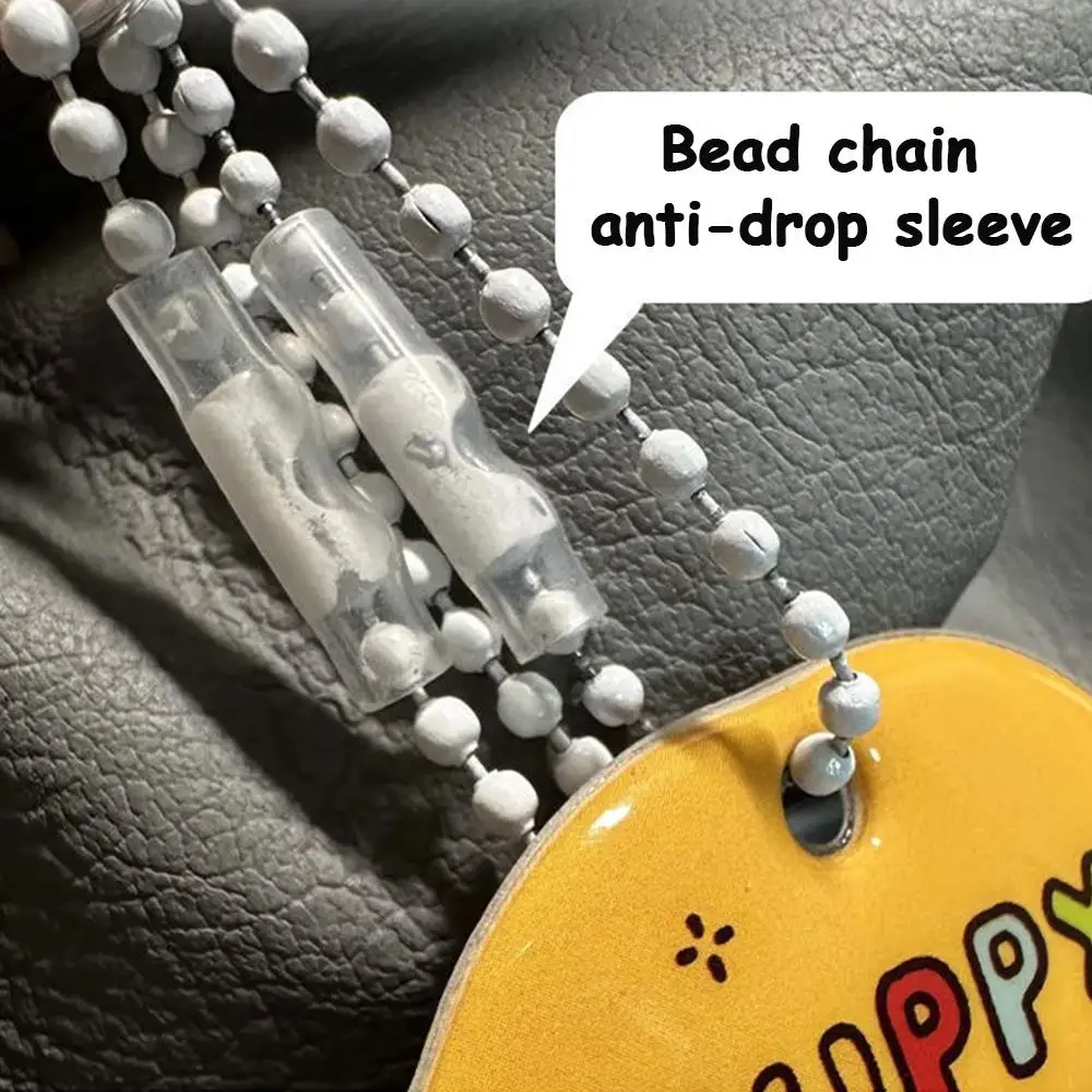 50Pcs Bead Chain Anti-lost Cover Pendant Acrylic Card Chain Falling Off Key Ring Protective Cover To Prevent Falling Bead Chain
