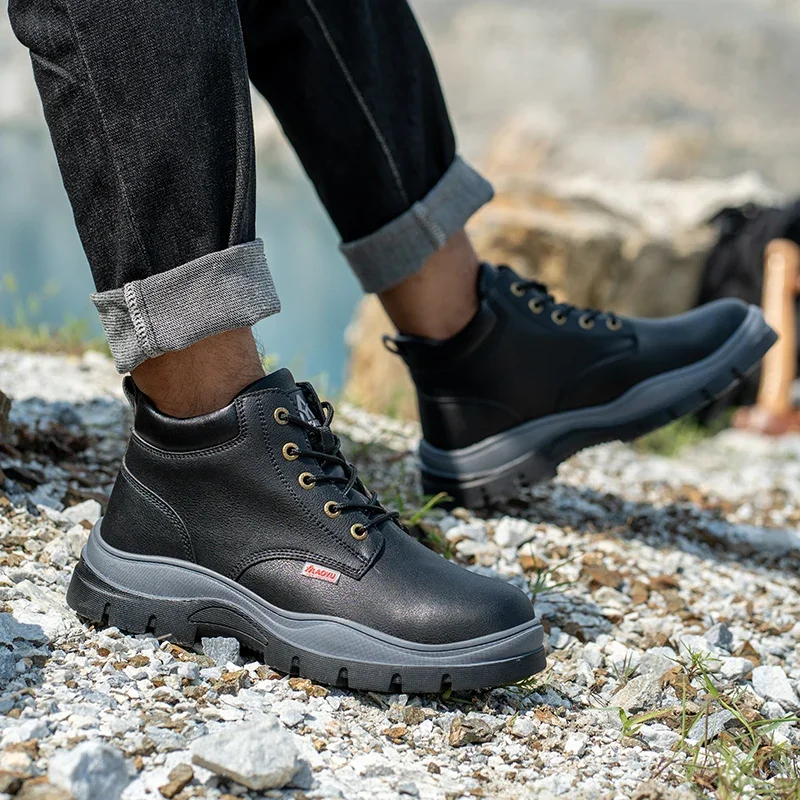 AOYU WINTER New Styles Men Safety Boots With Steel Toe Cap Anti-smash Work Sneakers Safety Shoes Men IndestructibleWork Boots