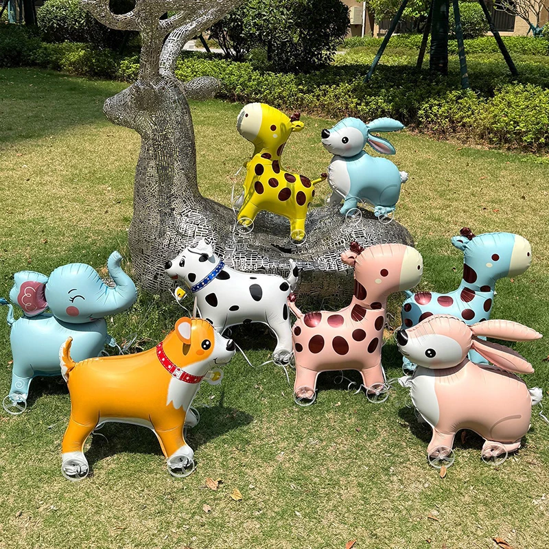 Balony foliowe 4D z ruchomym słoniem na dekoracje urodzinowe dla dzieci i baby shower