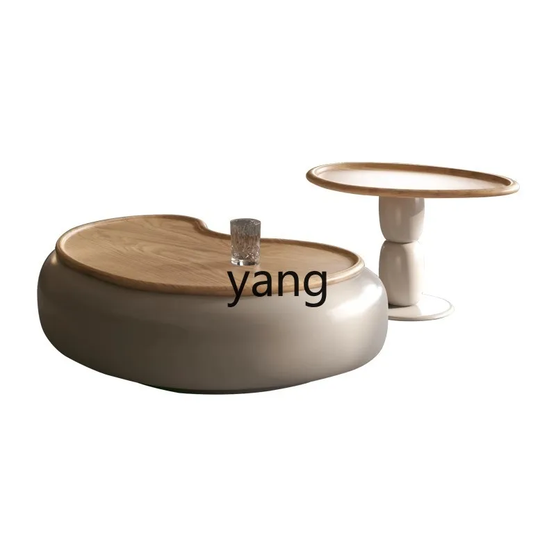 

Yjq Mango Solid Wood Tea Table Living Room Home Small Apartment Modern Simple Designer Sense Cream Style