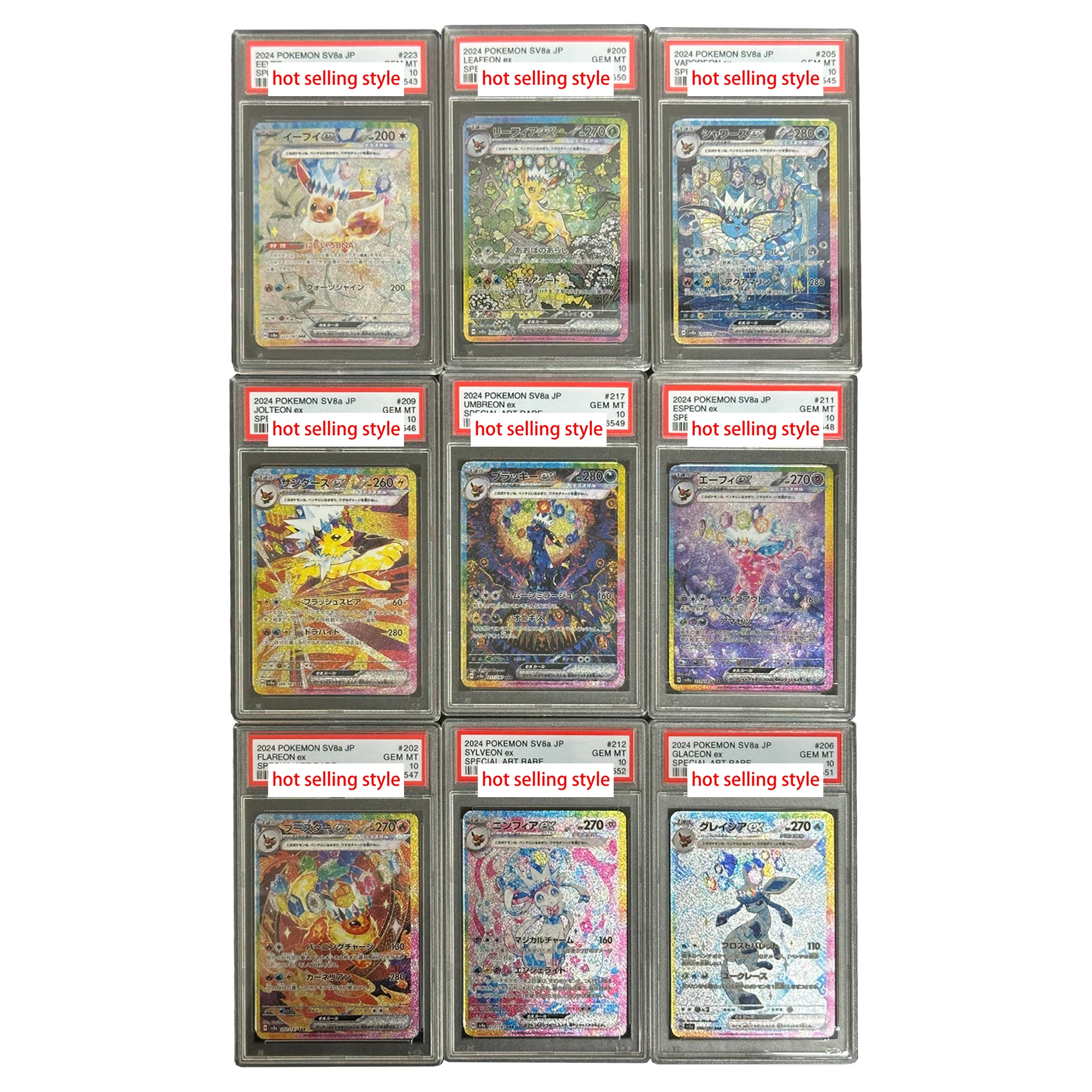 Diy PTCG Eeveelution Collection Card Rating Card Color Flash Replica Rating Card Ptcg Glaceon Classic Anime Cards Gift Toy