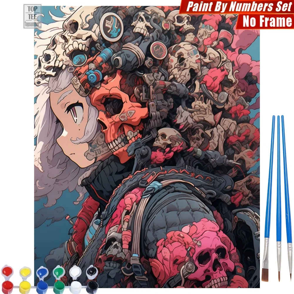 

Набор для рисования по номерам «Киберпанк-персонаж с татуировками» — Настенный декор «Череп в механической шляпе», подарок на Новый год для друга