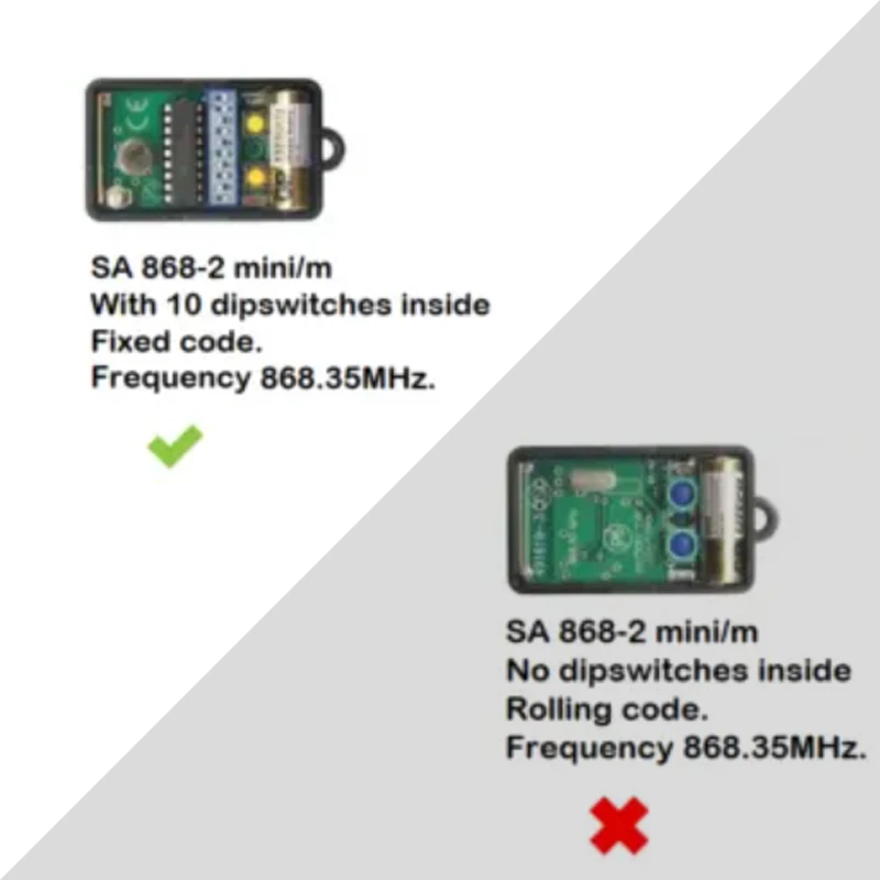 Clone ANSONIC SA 868 1E 2E 4E 1 2 Mini/M Garage Door Remote Control 868MHz Fixed Code Gate Opener Remote Control Transmitter