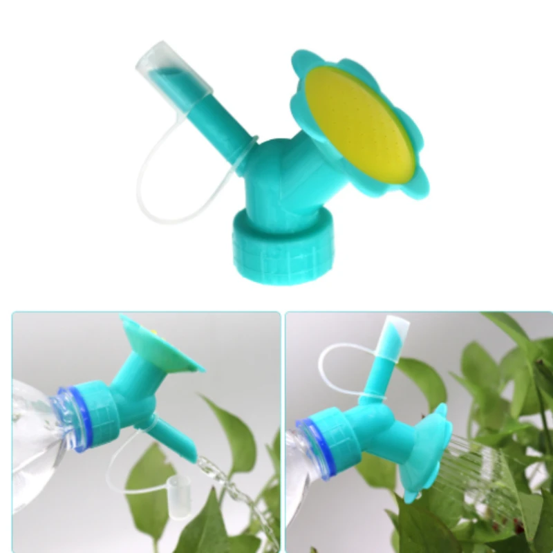 10pcs Bottle cap nozzle 2-IN-1 household garden mini watering can dual head spray bonsai nozzle