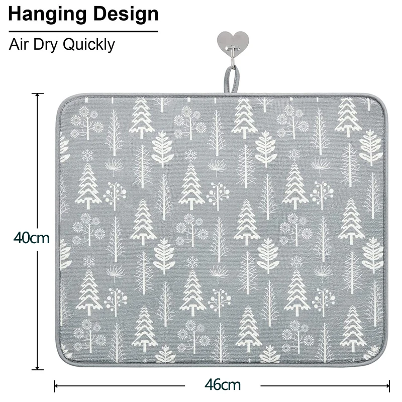 1pc 40x46 Drain Mat Multi-purpose Kitchen Drying Mat Cups Dishes Cutting Board Absorbent Placemat Water Control Sponge Table Mat
