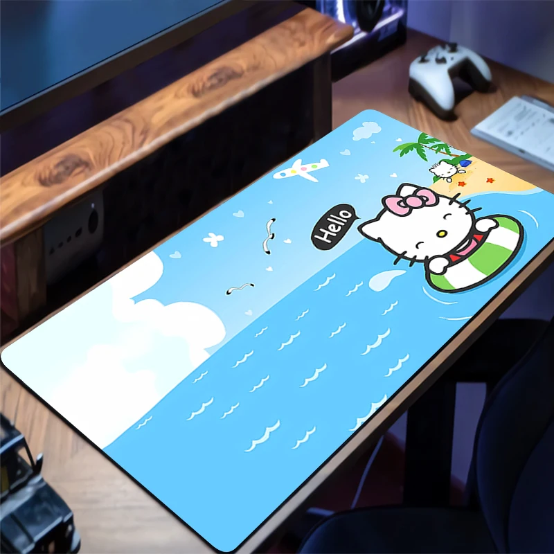 แผ่นรองเมาส์ เฮลโล คิตตี้ เกมเมอร์ คอมพิวเตอร์ ออกแบบมาโดยเฉพาะ แผ่นรองโต๊ะกันลื่น โต๊ะทำงานทันสมัย คีย์บอร์ด แล็ปท็อป พรม แผ่นรองเมาส์สำหรับเล่นเกม