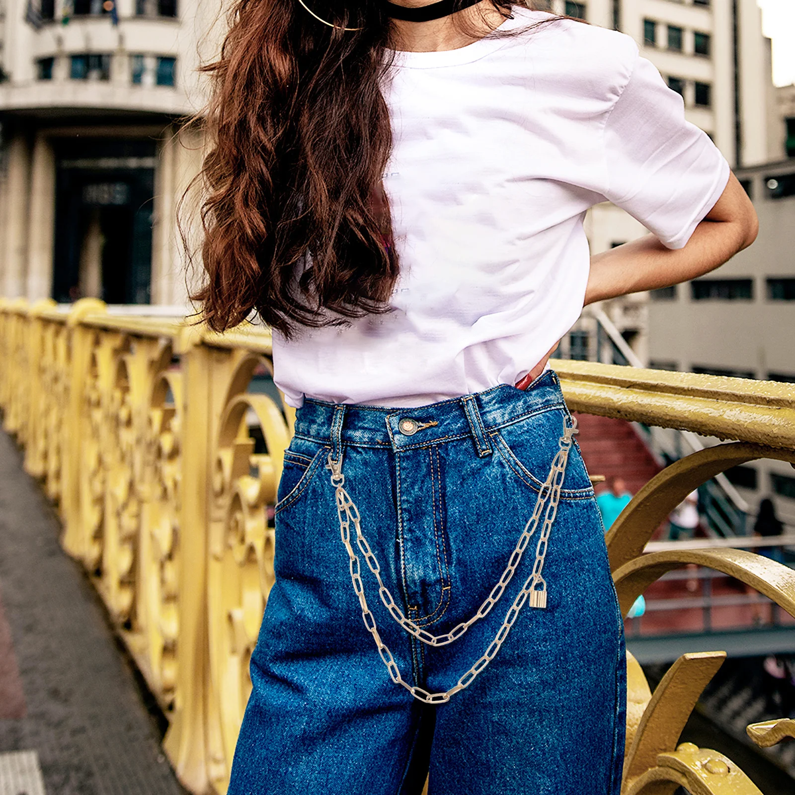 

1pc Body For Women Vintage Waist Chain Decorative Clothing Accessory Multi-Layer Trousers Chain Retro Hip-Hop Decor Fashion