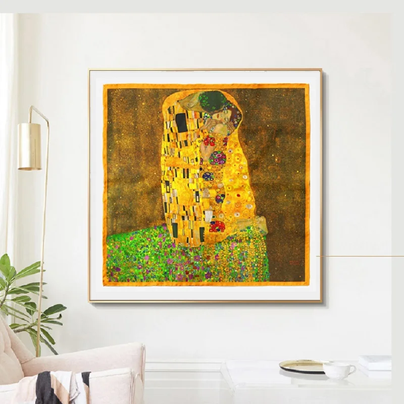 POBING Twill-Seidenschal für Damen, Van-Gogh-Druck, quadratische Schals, Wickel, Bandana, kleine Hijabs, Foulards, Krawatte, Stirnband, Halstuch, 53 cm – Detail 2