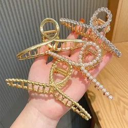 Gold Color Hollow Geometric  Clips Metal Hair Claw Cross Hairclip Headband Hairpin Hair Crab Women Hair Fashion Accessories