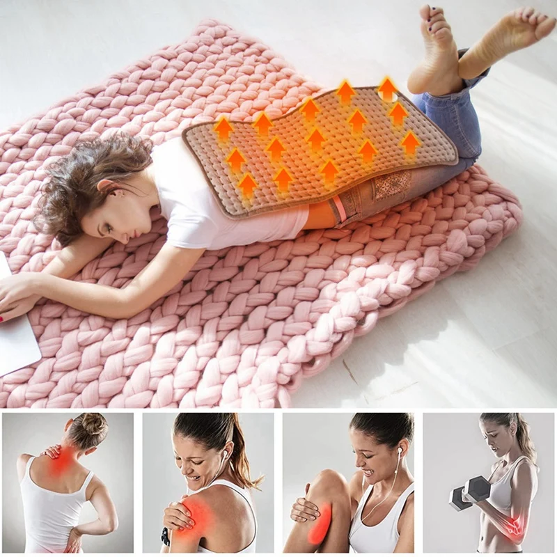 60X30cm Electric Heating Pad Heated Blanket Electric Throw 3 Timing 10 Levels Constant Temperature Hot Compress EU Plug