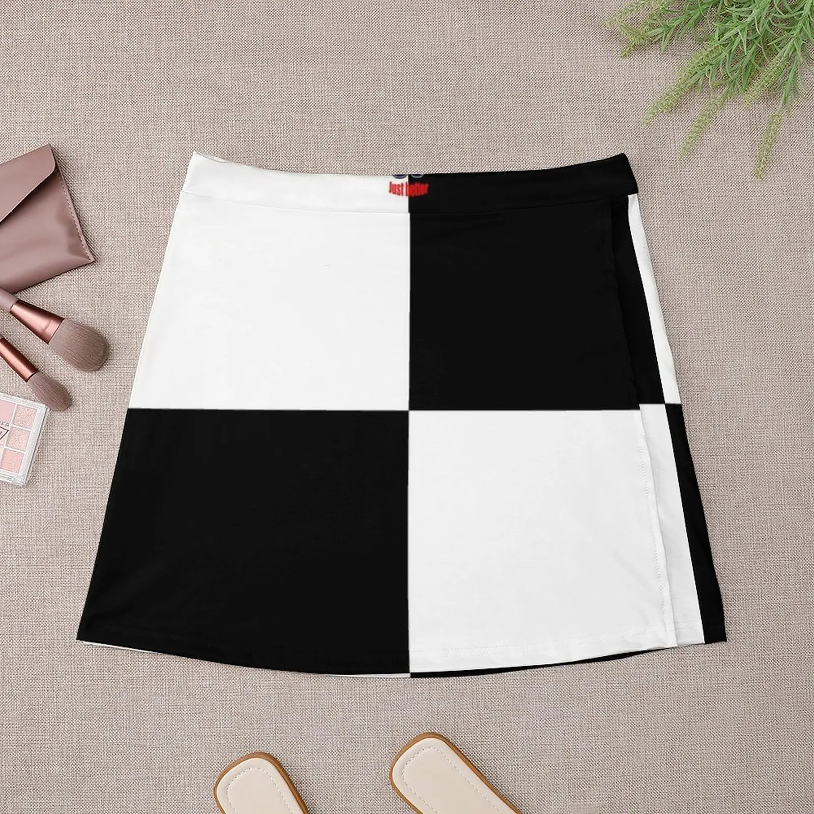 60s never SQUARE black and white check Mini Skirt skorts for women skirt for women