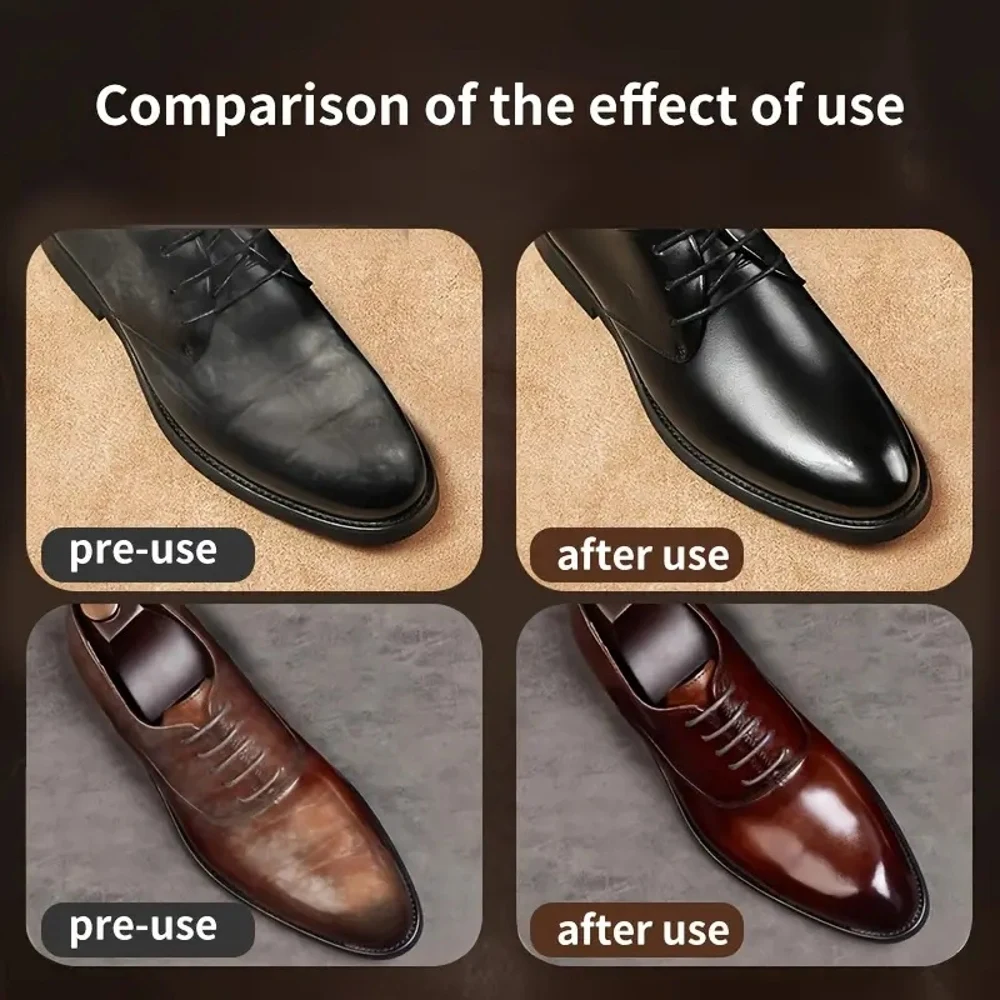 Kit de cuidados com sapatos – adequado para polimento e manutenção de superfícies de couro artificial, cera de abelha premium para várias cores
