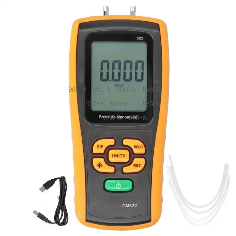 GM522 Portable Manometer Industrial Testing Digital Differential Gauge, Precise Digital Pressure Measuring Tool