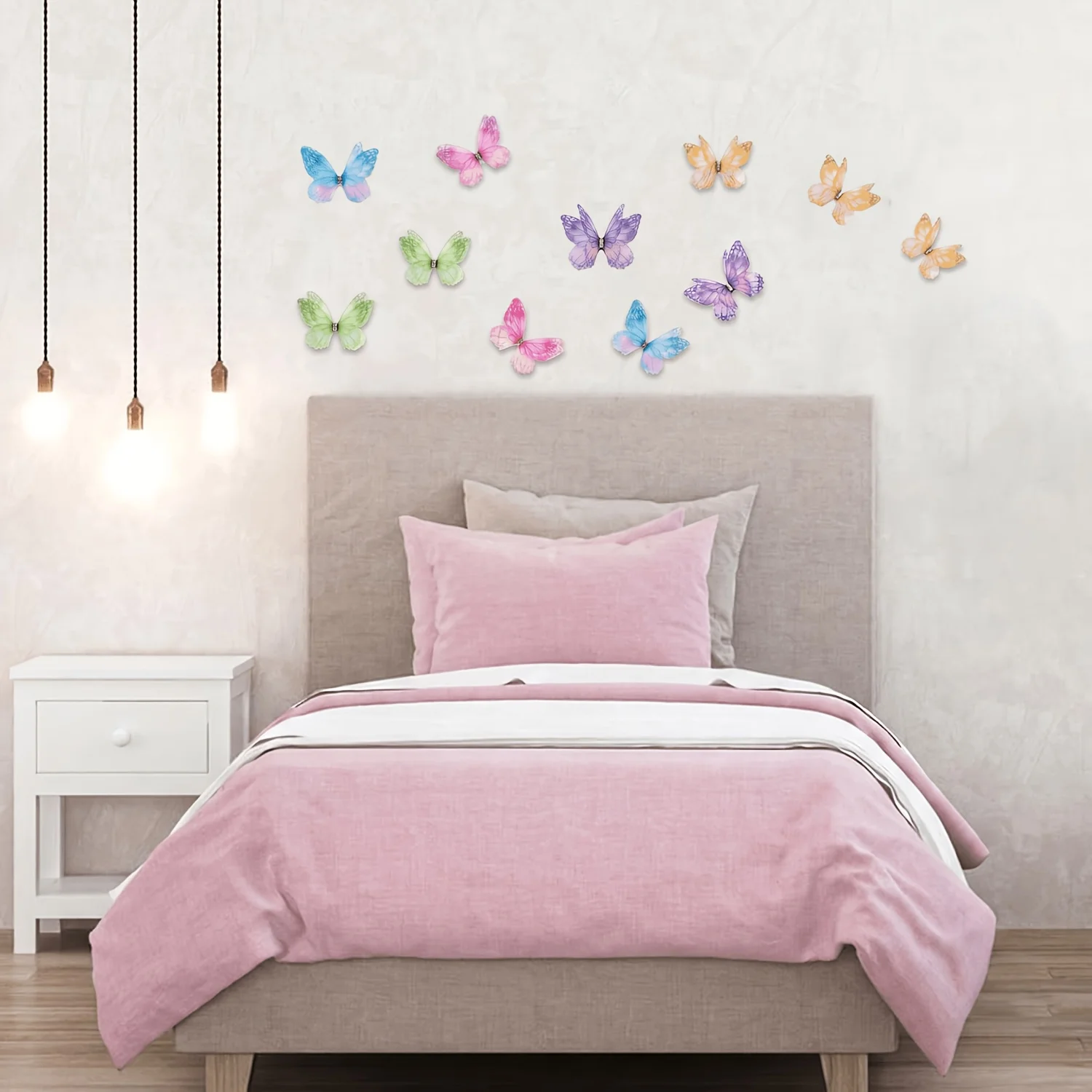 80 Stück Organza-Schmetterlinge – 2-lagige 3D-Organza-Ornamente für DIY-Bastelarbeiten, Wanddekorationen und Hochzeitsapplikationen – Detail 6