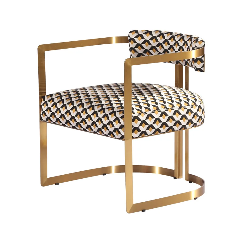 

Italian light luxury leisure chair, living room single chair, stainless steel