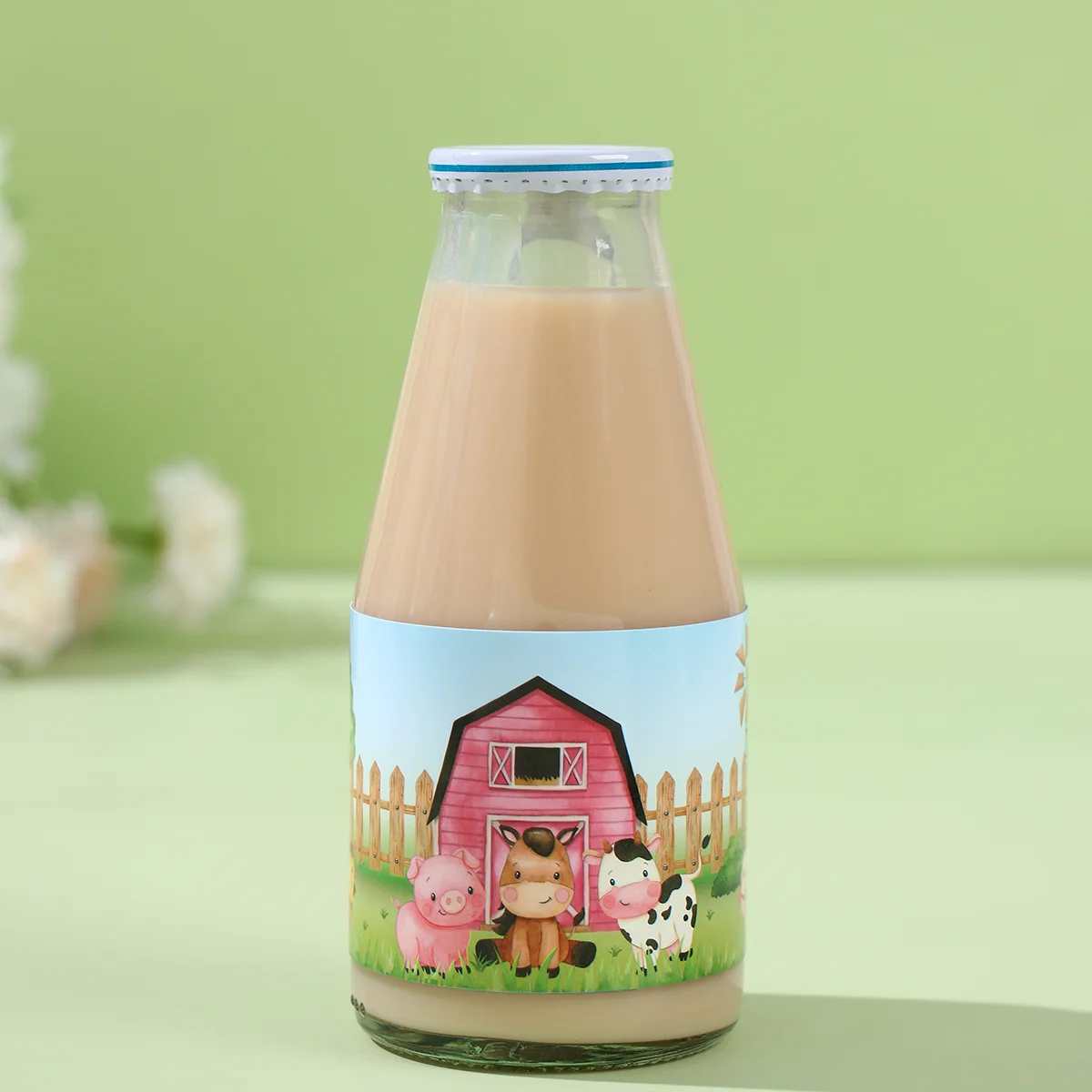 Pink Farm Animals Theme Bottle Stickers Birthday Party Supplies Farm Theme Birthday Party Decorations Baby Shower Girls Decor