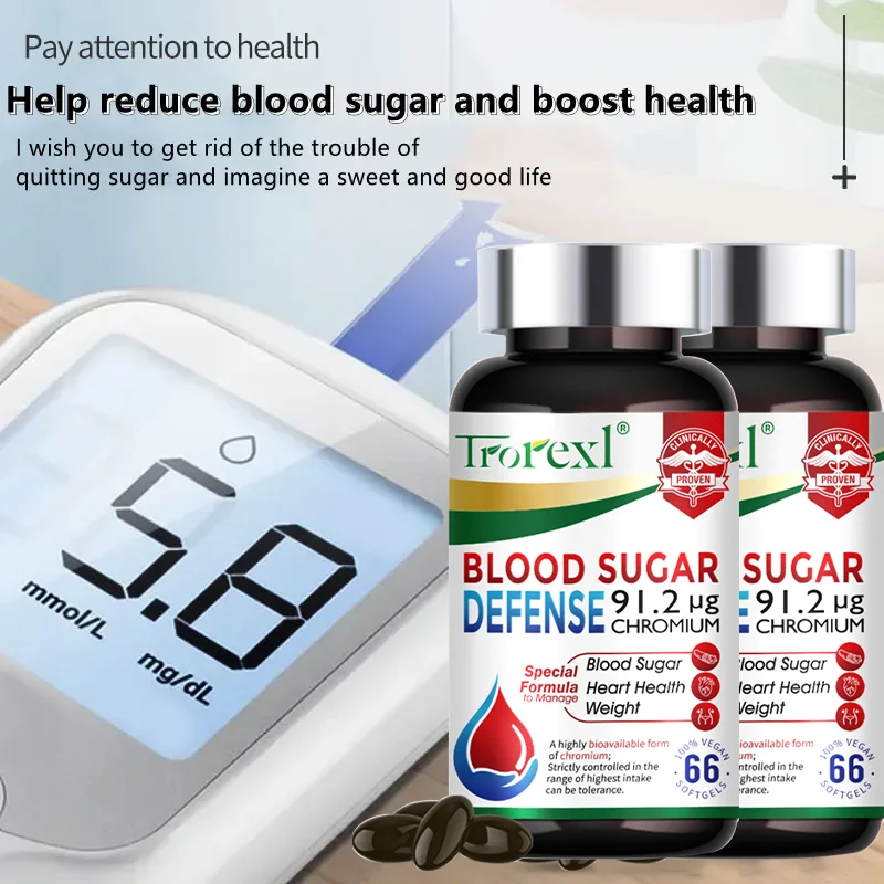 Blood Sugar Defense Diabetes Capsule for Cardiovascular Heart Health, Glucose Metabolism, Maintain Blood Sugar Normal Levels