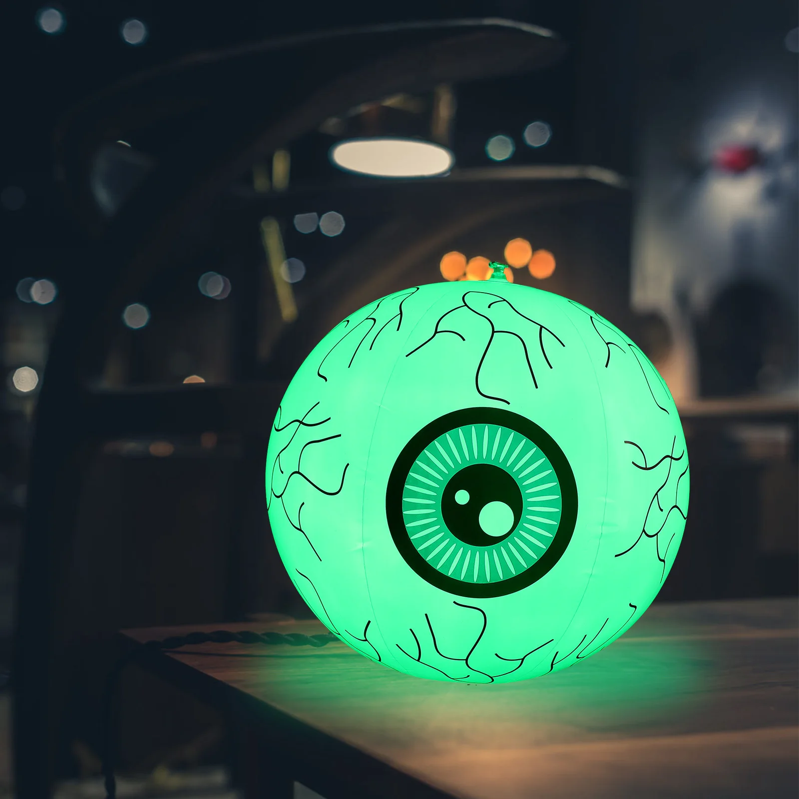 1Set Inflatable Remote Control Halloween Eyeball Glowing Decoration Festival Party Outdoor Yard Ornament Halloween Eyeball