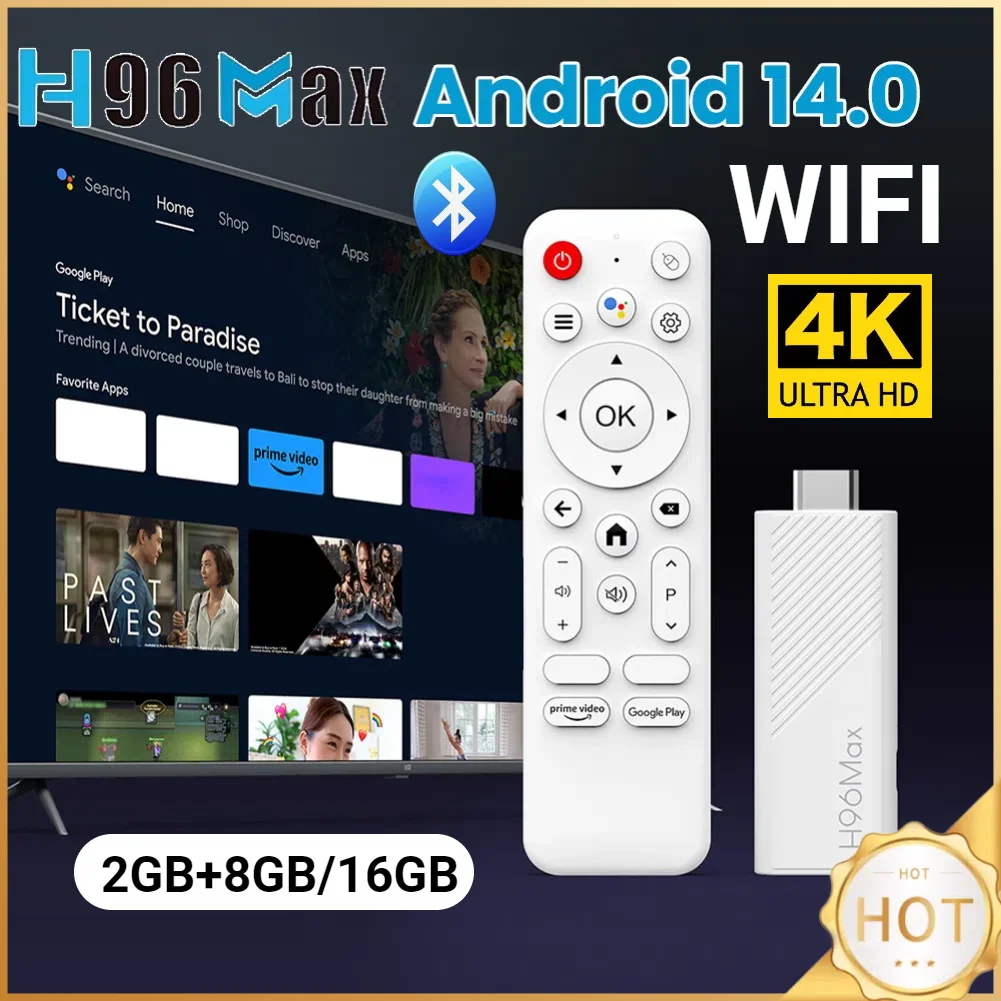 Android 14.0 TV Stick 4K Set Top Box 2GB 8GB/2GB 16GB Mini TV Stick Allwinner H313 Quad Core Android TV Stick with Remote