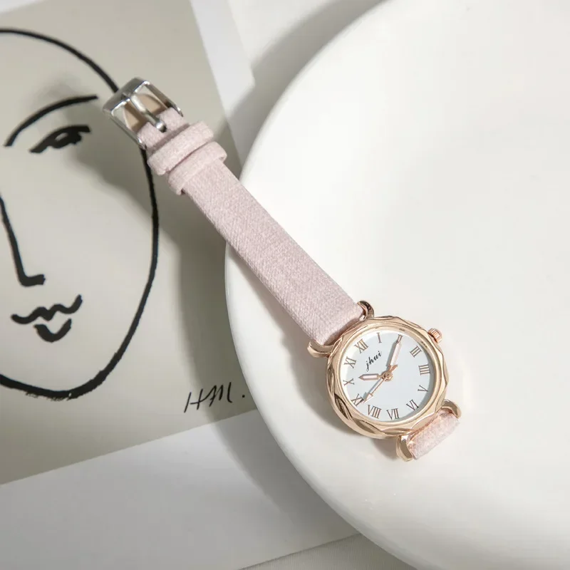 Mulheres Roman Dial Watch, quartzo relógios de pulso, temperamento, minimalista, na moda, elegante, coreano, minimalista, estudantes