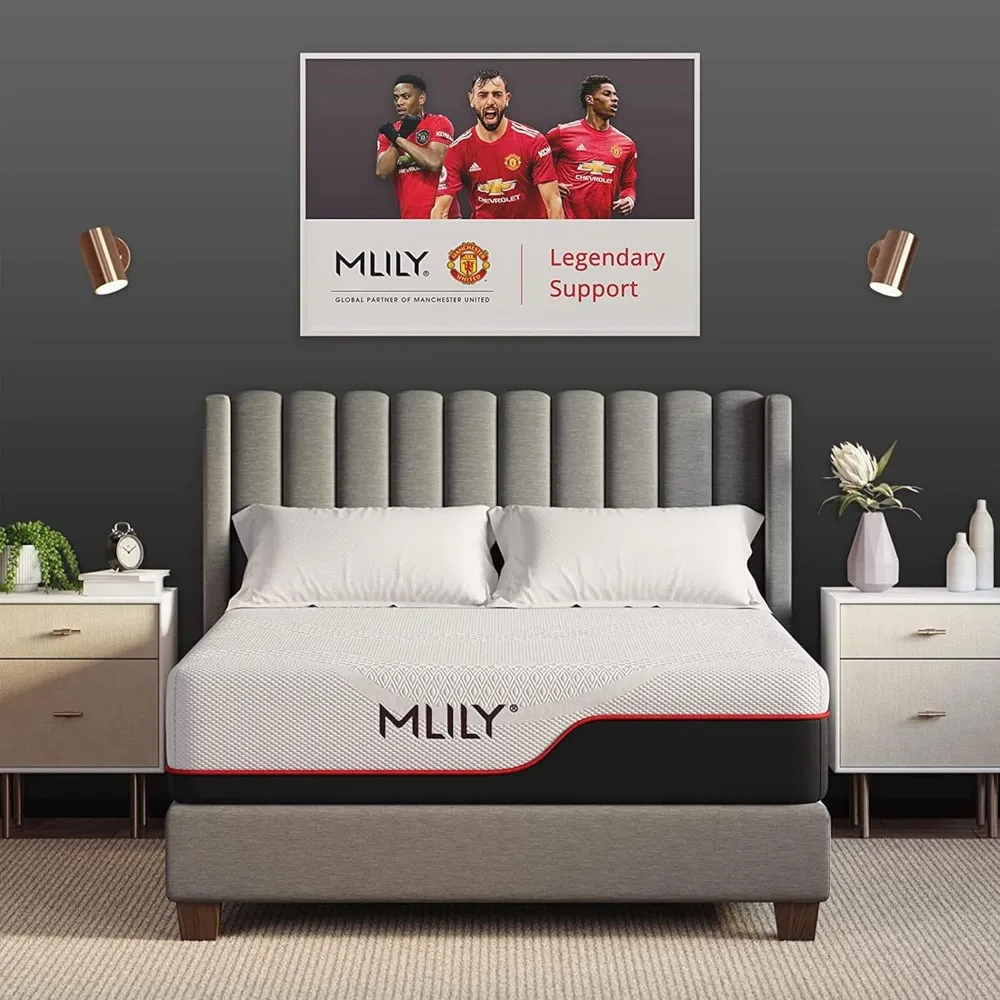 12 Inch Queen Mattress, Manchester United Memory Foam Medium Plush Mattress in a Box