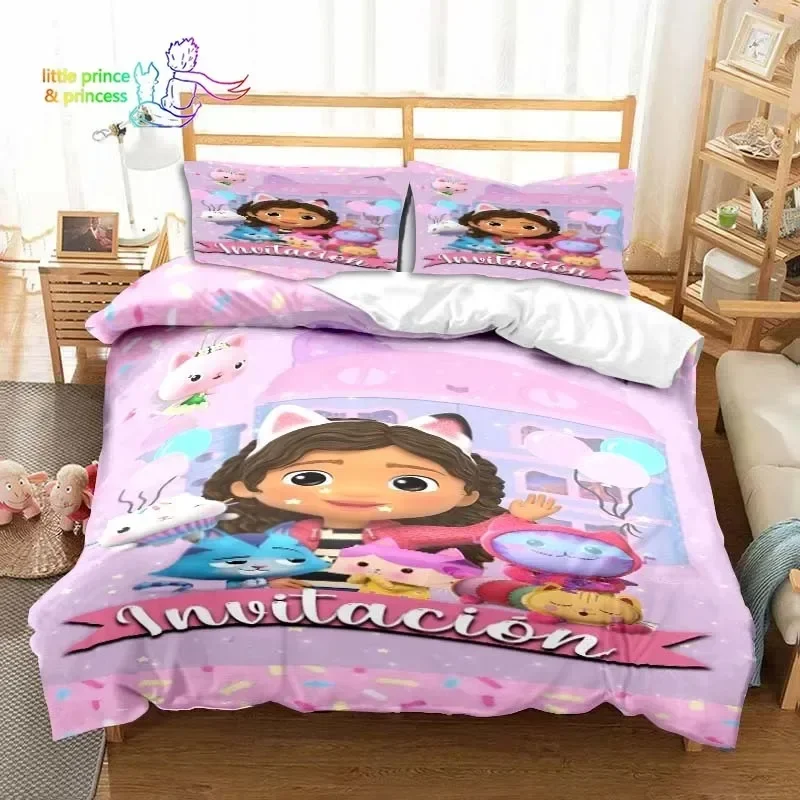 Gabby's Dollhouse Cartoon 3D Bedding Set Single Twin Full Queen King Size Bed Set Adult Kid Bedroom Bedding Gift 6