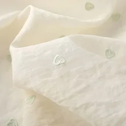 Ins Macaron Color Heart Embroidery Bright Silk Touch Silk Fabric Spring/summer Shirt Dress Clothing Fabric