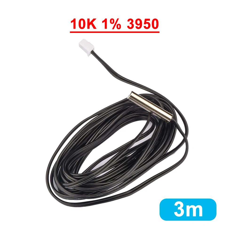 Waterproof 1m Wire NTC 10K 1% 3950 Thermistor Temperature Sensor Probe NTC Thermistor Temperature Sensor Waterproof Probe Cable