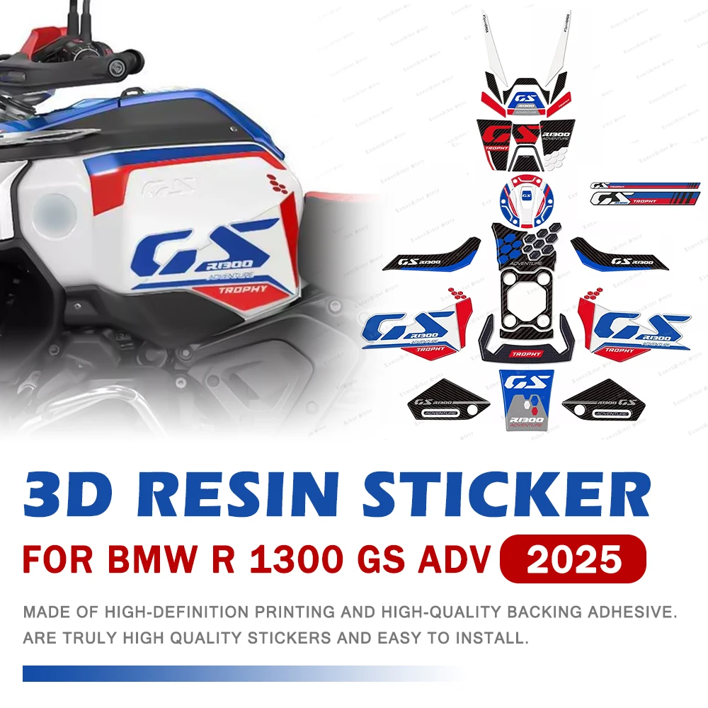 

For BMW R 1300 GS Adventure R1300GS ADV TROPHY 2025 Motorcycle Accessories 3D Epoxy Resin Tank Pad Protection Sticker