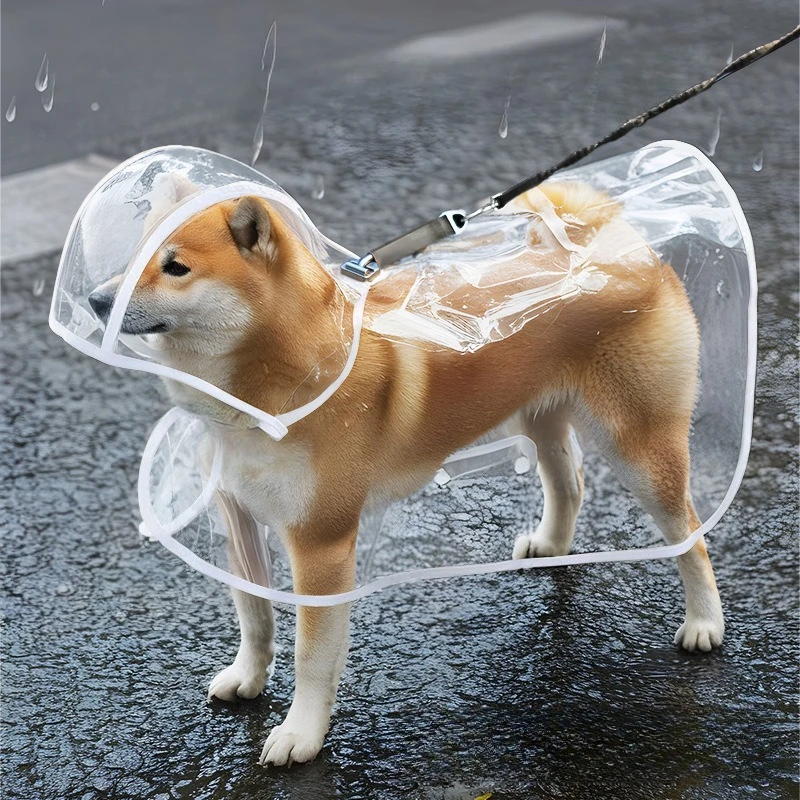 Outdoor Haustier-Regenmantel Transparenter Hunde-Regenmantel Wasserdicht und Winddicht Haustierbekleidung Großer Hund Hundekostüm
