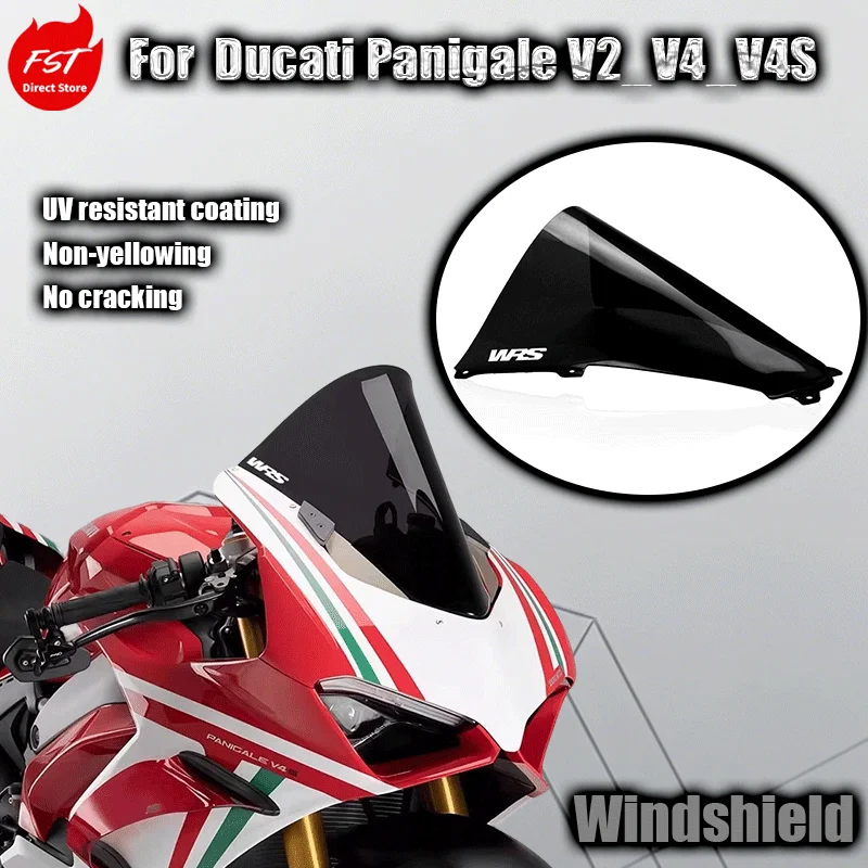 

For Compatible with Ducati Panigale V2/V4/V4S windshields Italian-made racing windshield