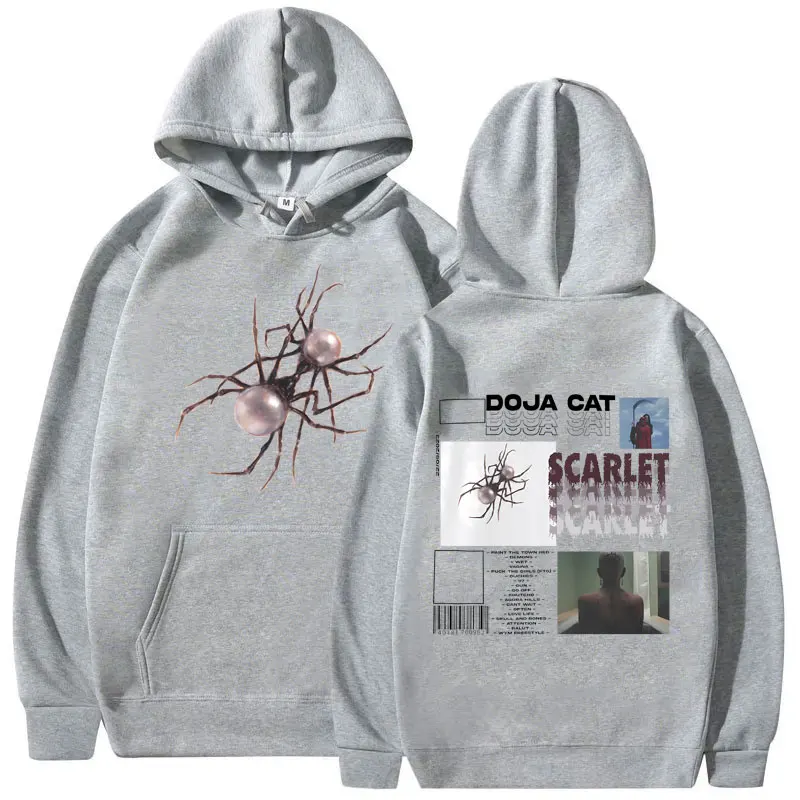 Rapper Doja Cat Scarlet Music Album Graphic Hoodie Men Women Hip Hop Oversized Hooded Tracksuit Male Fashion Vintage Hoodies