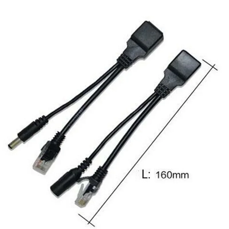 POE Adapter Cable Connectors Passive Power Cable Ethernet PoE Adapter RJ45 Injector Splitter Kit 5V 12V 24V 48V
