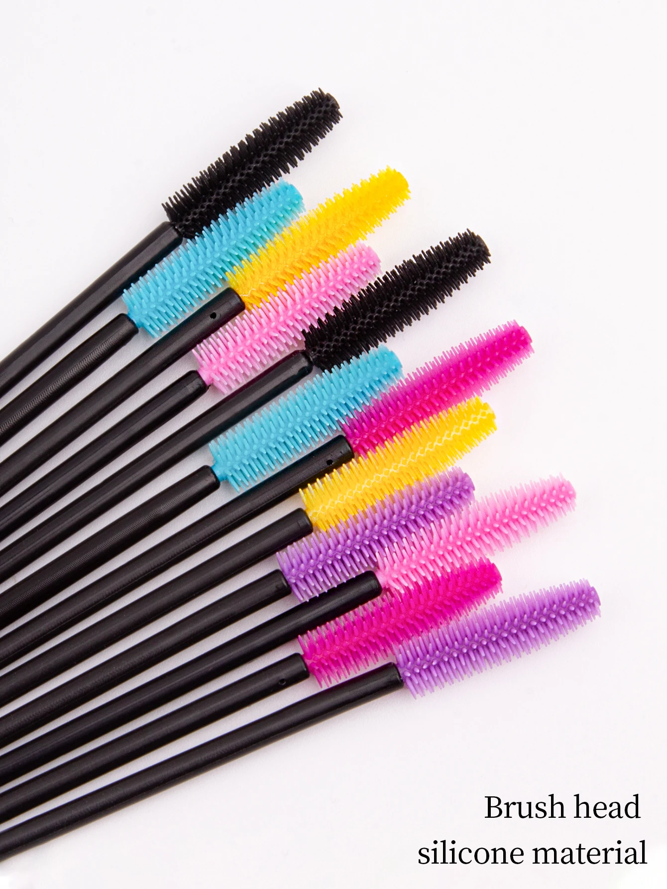 Colorful silicone mascara brush Mini multi-function eyebrow comb Spiral mascara roll eye black brush