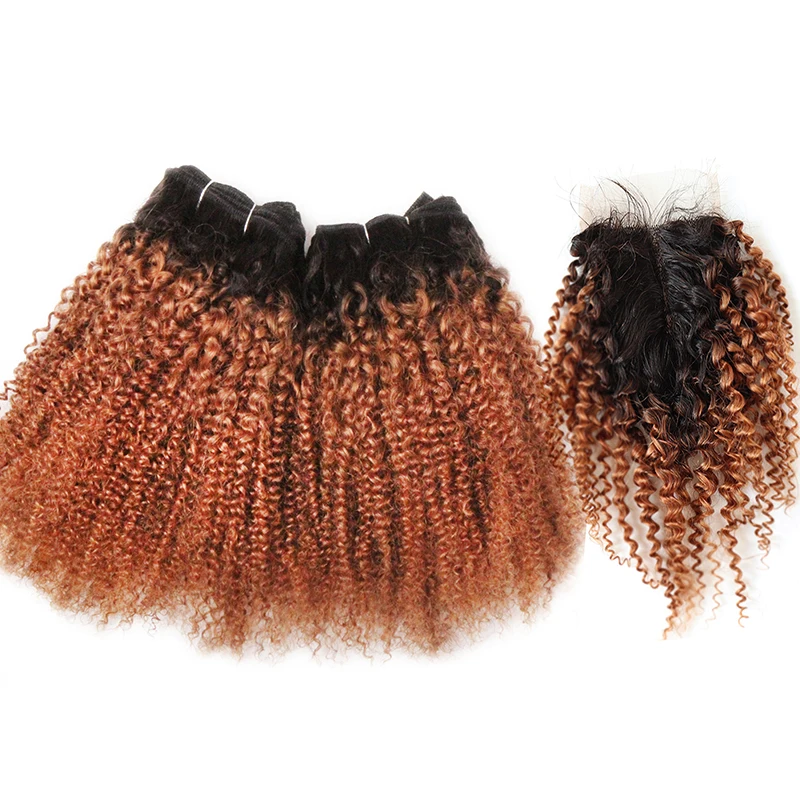 Jerry Curl Hair Bundles With Closure 1B/27/30/99J Human Hair Bundles With Closure For Women Curly Bundles With Closure