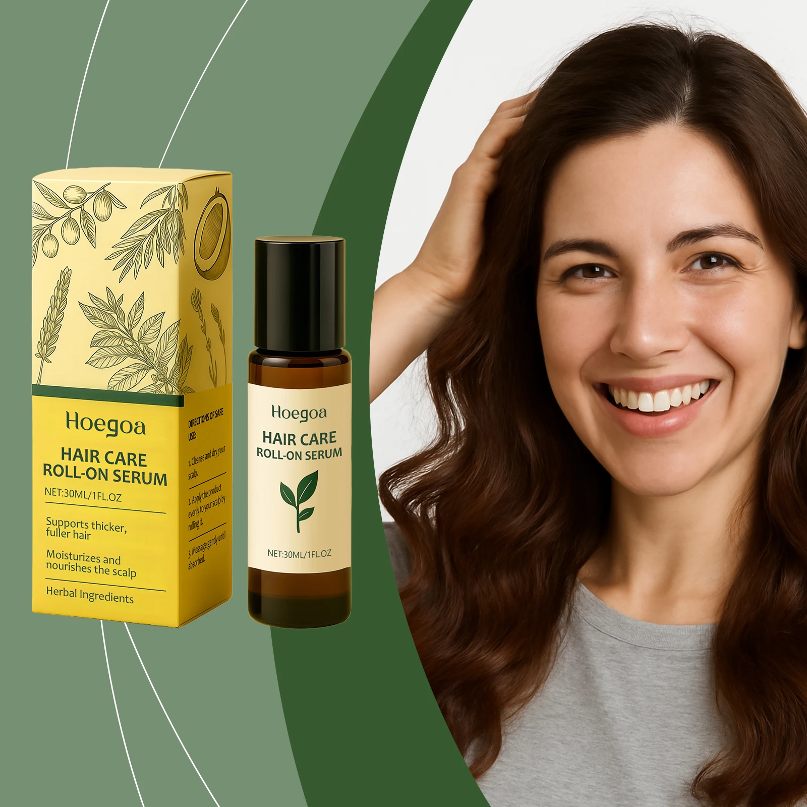 

Hair Care Moisturizing Roller Serum-Gently Nourishes Scalp, Keeps Hair Hydrated, Daily Care, Helps Strengthen Hair & Reduce Fall