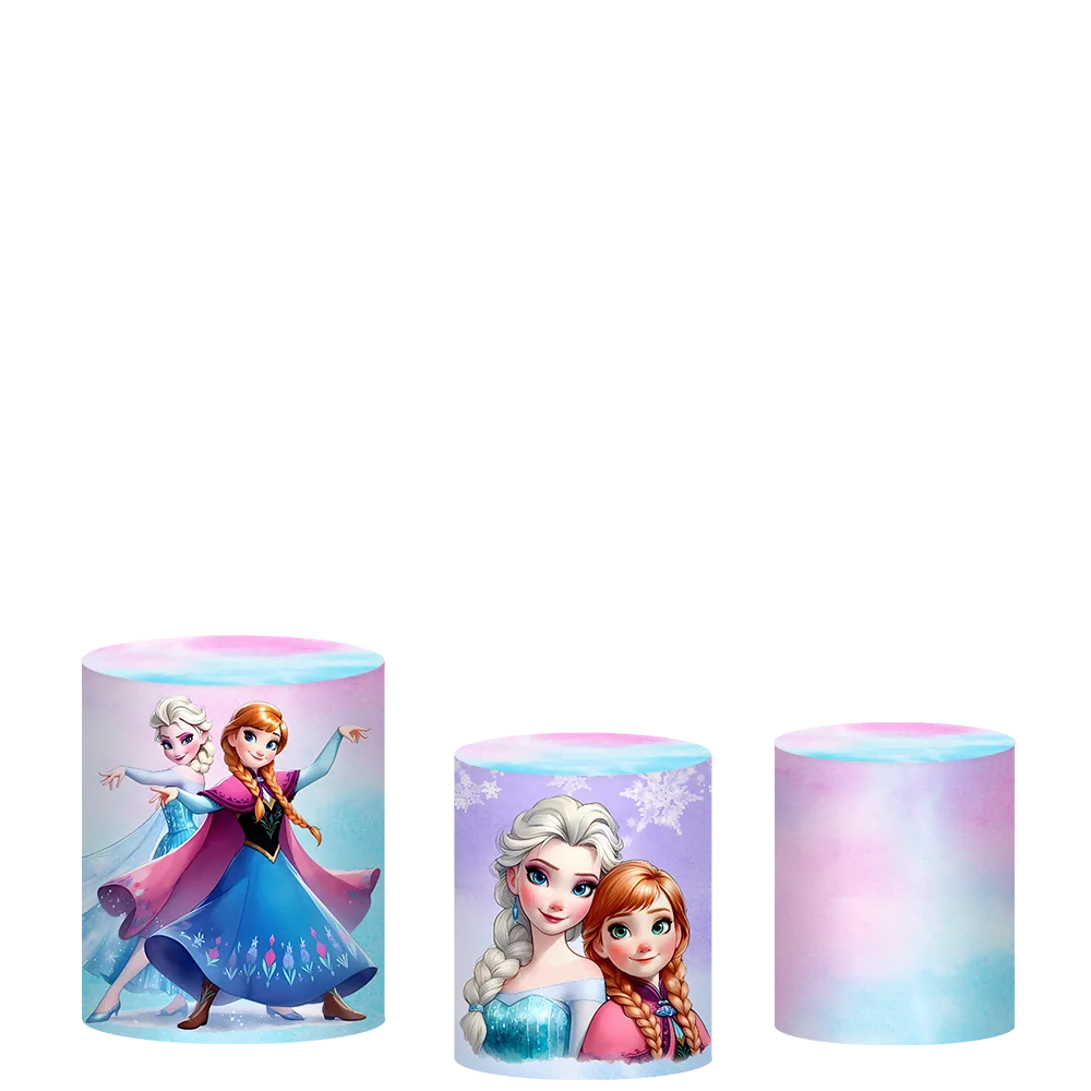 Disney Princess Frozen Castle  Party   Background Decors Round Customized Backdrop Children's Birthday Decoration Wedding Banner