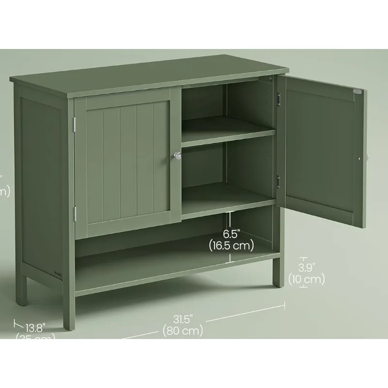 

3-Tier Shoe Storage Organizer, Shoe Shelf, Modern Country Cabinet, Freestanding Cabinet with Height-Adjustable Shelf