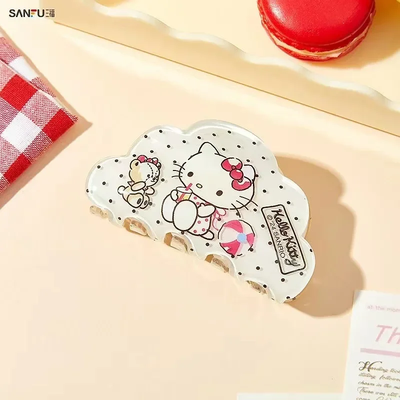 Anime Hello Kitty Hairpins Hair Claws Cute Kuromi Hair Clips KT Cat Hair Accessories Birthday Girl Claw Clip Birthday Gifts view 6