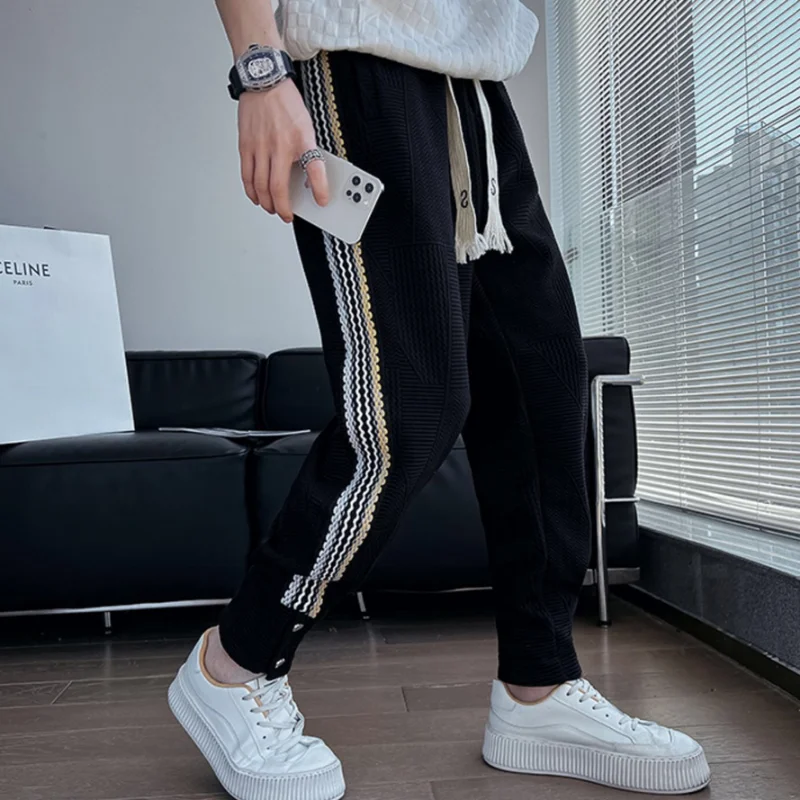 Harem Man Sweat Pants Hip-hop Wide Leg Baggy Y2k Men's Sweatpants New Items In Flated Slim Korean Style Vintage Casual Trousers