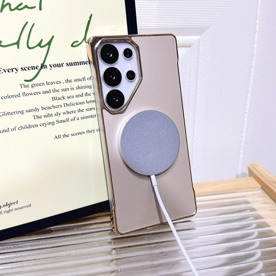 

For Samsung Galaxy S25 S24 S23 Ultra Case Protective Shell AG Back Cover Fashion Mgsafe Plated Protector Mobile Phone Cases