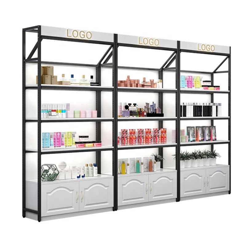 

custom.KEWAY Custom Retail Shop MDF Wooden Godola Display Racks Storage Shelving for Supermarket Display Shelf