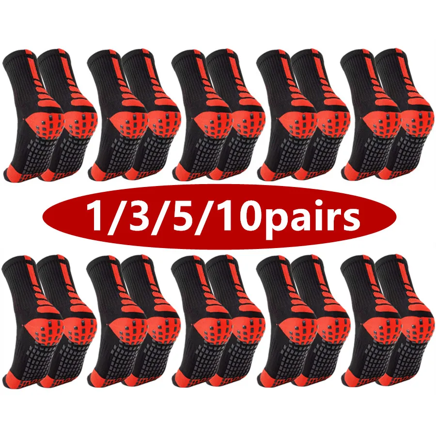 1/3/5/10pairs unisex non slip grip athletic towel bottom breathable shockproof basketball baseball professional exercise socks